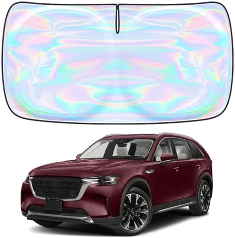 Windshield Sun Shade for Mazda CX-90 2024 2025 2026-4-Layer Sunshade Compatible with Mazda CX-90 Foldable Front Window Sunshade Sun Visor Protector Block UV Rays Keep Your Car Cooler Car Accessories by Unknown