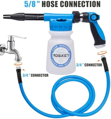 Blue Car Wash Foam Gun Sprayer Kit with Sponge & Towel, Snow Foam Blaster for Car & Garden Cleaning - Image 6
