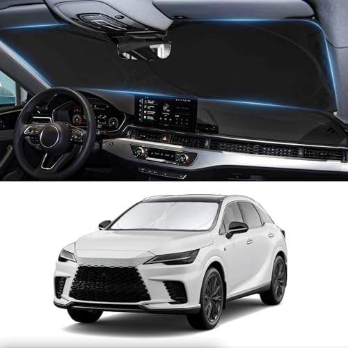 Custom Fit Lexus RX Windshield Sunshade for 2023-2025 2026 RX 350, RX 350 F Sport, RX 350L Accessories Front Window Shades Cover for Windshield Sun Visor Protector 210T Foldable Shade Blocks UV Rays by INSAUTO