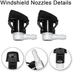 Front Windshield Washer Nozzles Kit for 2011-2023 Jeep Grand Cherokee WK2 WL Replaces 68260443AA, 55372143AB Wiper Spray Washer Jet with 3M Fluid Hose & 6 Connectors - Image 2