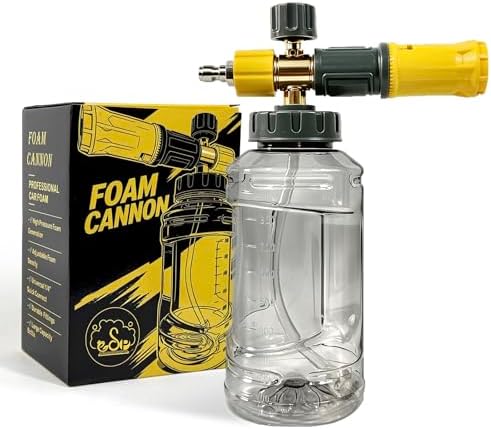 ESP Foam Cannon for Pressure Washer, Snow Foam Gun Car Wash, 1.25mm Nozzle, Adjustable Foam, Transparent Graduated Bottle, Stainless Steel Quick Connect, Fits 120-280 Bar by ESP