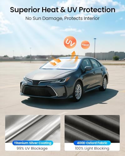 REEVAA Upgraded for Toyota Corolla 2019-2026 Windshield Sunshade [Tailored Fit, 99% Sun Protection] Foldable Sun Shade Car Accessories with Storage Bag - Image 3