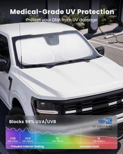 REEVAA Car Windshield Sun Shade for Ford F150/250/350/450 2026 - Image 3
