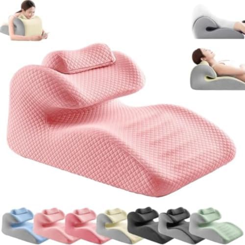 Multifunctional Couple Pillow,Bed Wedge Pillow Prone Stomach Pillow Back Support,Enhances Intimacy,Portable Memory Foam,Pink by iuscacey