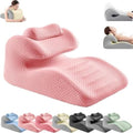 Multifunctional Couple Pillow,Bed Wedge Pillow Memory Foam Soft Sleeping Leaning and Lying,Prone Stomach Pillow for Sitting up Sleeping Bed,Pink by iuscacey