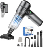 Car Vacuum Portable Cordless with 18000Pa Suction, 4 in 1 Air Duster & Mini Vacuum Cleaner High Power Foldable Rechargeable, Brushless Motor Handheld Vacuum Cordless for Home Office Pet Hair by GenTant