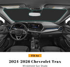 Car Windshield Sun Shade for Chevy 2024 2025 2026 Trax LS/1RS/LT/2RS/ACTIV Accessories (OEM Design) Reflective Foldable Heat Insulation Sunshade for Ultimate Protection - Image 2
