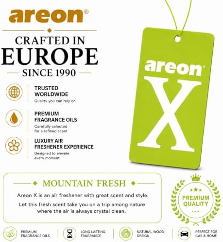AREON X Mountain Fresh Paper Hanging Car Air Freshener - Pack of 12 - Image 6