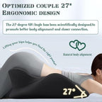 27° Couples Pillow - Intimacy Enhancer Memory Foam Sweet Spot Wedge Pillow, Ergonomic Support for Relaxation & Sex, Includes Eye Mask & Earplugs,Gray - Image 2