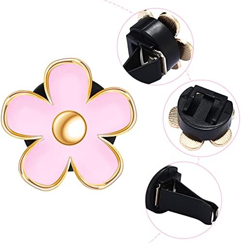 Frienda 6 Pcs Daisy Vent Clips for Car, 3/3.3 cm, Pink - Image 3