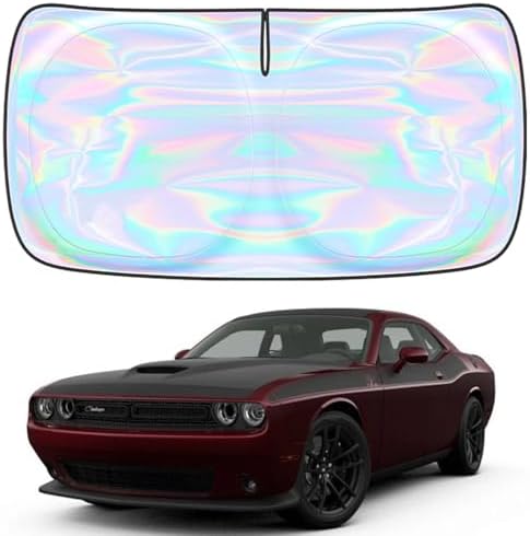 for Dodge Challenger 2015-2025 Windshield Sun Shade - Custom Fit Dodge Challenger 4 Layers Sunshade Foldable Front Window Sunshade Sun Visor Protector Block UV Rays Keep Your Car Cooler Accessories by Unknown