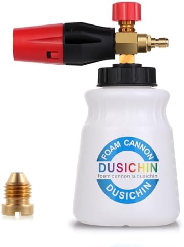 DUSICHIN Foam Cannon Snow Foam Car Washer 4000 PSI Pressure, Wide Neck Adjustable Nozzle 1L Container Additional 1.04mm Orifice Nozzle Soap Cannon for Sprayer Gun DUS2401 by DUSICHIN