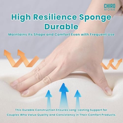 Couples Pillow, 27° Lift Ergonomic Memory Foam Cushion for Intimacy, Lumbar Neck Support Pillow for Home Bedroom (Black) - Image 5