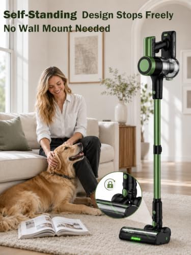 Cordless Vacuum Cleaner, 500W 55KPa 10-in-1 Self-Standing Stick Vacuum with Smart LED Display, Vacuum Cleaners for Home, Pet Hair, Carpet, Hard Floors and Car - Image 4