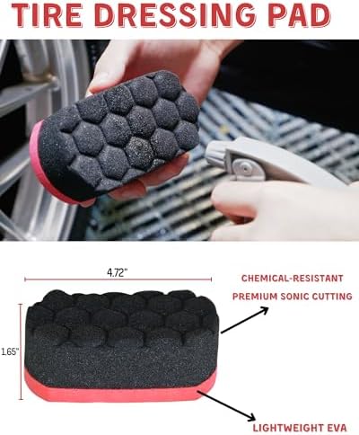 oesee Professional 4 Pack Long Handle Wheel Brush Kit for Cleaning Wheel and Tire- 2X Soft Wheel Cleaning Brush, Detailing Brush and Stiff Tire Brush, Bendable& Durable Wheel Rim Cleaner Brush Set - Image 5