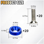 smilfuy 20PCS Aluminum Bumper Fender Washer Stainless Steel Bolts, Blue - Image 2