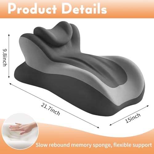 Sweet Spot Pillow Intimacy Pillows for Couples 27° Angle Ergonomic Memory Foam Positioning Cushion Butt Cushion Support Neck Waist Washable Pillowcase(Light Gray) - Image 7