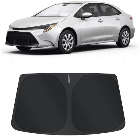 TINGLU Sun Shade for Toyota Corolla 2020-2025 2026(Not for Corolla Cross) Accessories Windshield Sun Shade Window Shade UV Rays Protection Sun Visor Cover with Steering Wheel Sunshade Storage Bag by TINGLU