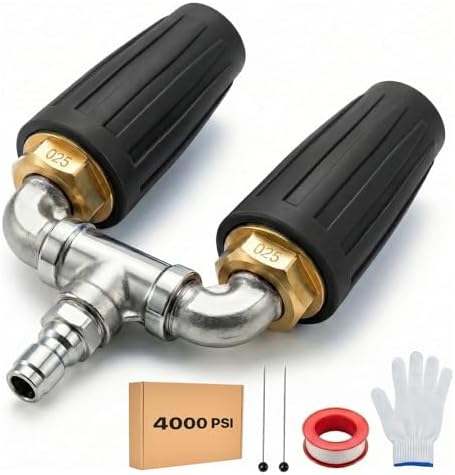 Dual Turbo Nozzle for Pressure Washer, 4000 PSI 1/4" Quick Connect (Black) by Unknown