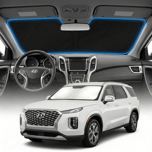 for Hyundai Palisade Sun Shade Windshield Cover - Custom Fit Palisade Accessories 2020-2025 2026 Sunshade Foldable UV Protection & Heat Shield Sun Visor Accessories by Unknown