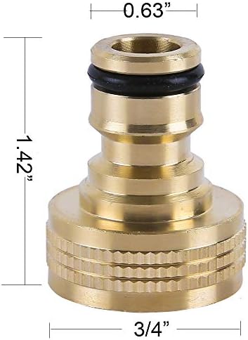 HQMPC Garden Hose Quick Connect Solid Brass Quick Connector 3/4 inch GHT (6 Sets) - Image 3