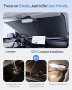 Windshield Sun Shade for Hyundai Palisade 2020-2026, 100% UV Block & Heat Insulation, Custom Fit Sunshade, Foldable Car Sunshade with Storage Bag, Summer Car Accessory - Image 6