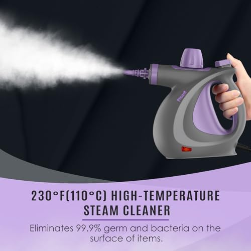 Phueut Pressurized Handheld Multi-Surface Natural Steam Cleaner with 12 pcs Accessories, Multi-Purpose Steamer for Home Use, Steamer for Cleaning Floor, Upholstery, Grout and Car (Purple) - Image 2