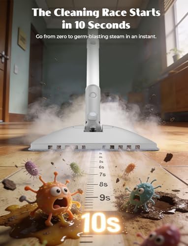 10-in-1 Steam Mop with Detachable Handheld Steamer, Multi & Up Steamer - Image 3