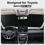for 2019-2026 Toyota RAV4 - Premium Sunshade for Ultimate Heat & UV Protection, Foldable Front Windshield Sun Shade for SUV Crossover, TRD Off-Road, LE XLE XSE Hybrid Adventure Accessories - Image 2