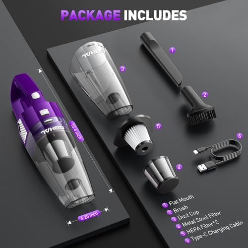 Handheld Vacuum Cordless Rechargeable, Hand Held Car Vacuum Cleaner - Image 6