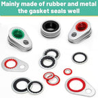 XBVV 95 PCS 12 Sizes Premium A/C Conditioning System Compressor Gasket Seal, Automotive Air Conditioning Compressor Port Seal Gasket Kit Bonded Gasket Seal Assortment Set - Image 6
