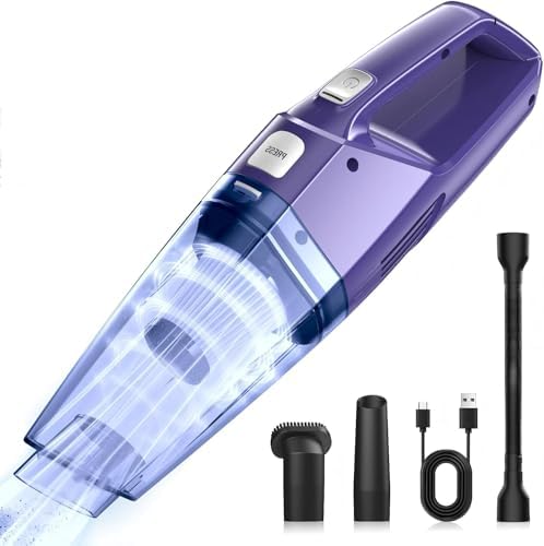 Bossdan Handheld Vacuum Cordless – Car Vac Portable with 8KPA & Multi Accessories & Low Noise, Lightweight Hand Held Vacuum Cordless Rechargeable for Car/Home/Dust/Pet Hair, Mine Portable Vacuum by Bossdan