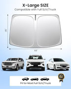 REEVAA Car Windshield Sun Shade for Full SUV/Truck, XL (69''L x 35''W) - Image 5