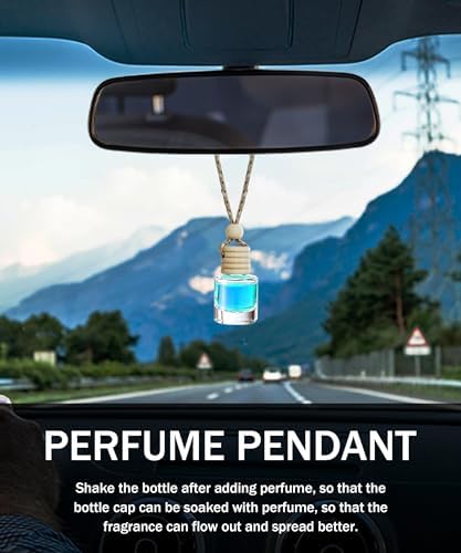 ESEWALAS 20 Pcs Car Air Fresheners, Hanging Diffuser Empty Glass Perfume Bottles, Aromatherapy Fragrance Perfume Pendant Glass Vials for Car Decor - Image 6