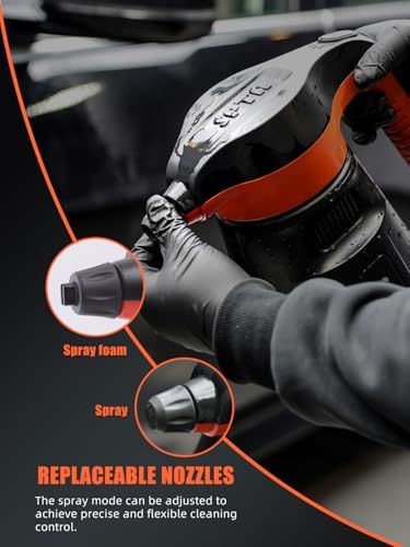 SPTA Pressure Foam Sprayer, 2.25L/76 oz Electric Pressurized Soap Sprayer Car Foam Sprayer, Cordless Pump Sprayer, Car Wash Pressure Washer Foamer with 500ML Shampoo for Detailing - Image 5