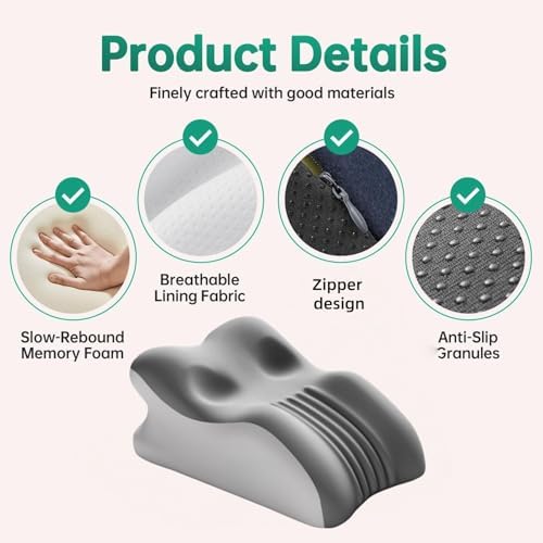 Memory Foam Ergonomic Wedge Pillow, Reading Pillow in Bed, Prone Sleeping Pillow, Ergonomic Support for Back Pain, Acid Reflux and Sitting up, Ideal Choice for Massage. (Beige) - Image 2