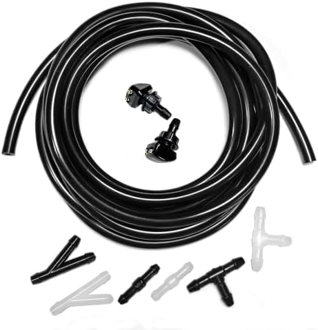 Front Windshield Washer Nozzles Windshield Sprayer Nozzle Windshield Squirter Nozzle for Most Cars SUVs Trucks, Car Accessories Wiper Spray Washer Jet with 3M Fluid Hose & 6 Connectors by YIENAKFUNAutoPart