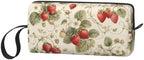Strawberry Small Makeup Bag, 600D Oxford Cosmetic Pouch for Women | Strawberry Cosmetic Bag, Double-Sided Printed Toiletry Pouch with Foam Padding for Women, Travel, Gym, Weekend and Daily - Image 2