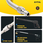 Pressure Washer Extension Wand with Gutter Cleaner Attachment, 30° 90° 120° Curved Rods, 1/4" Quick Connect Power Washer Lance, 4000 PSI - Image 6
