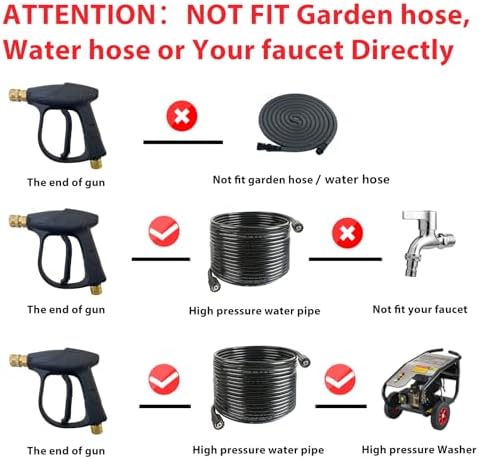 Sooprinse High Pressure Washer Gun 3000 PSI Max, Power Washer Short Gun with 1/4 Inch Quick Connector, M22-14 - Image 2