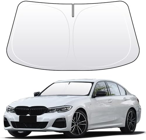 Front Windshield Sun Shade Custom Fit for BMW 3 Series/F30/F31/F80/M3 2014-2020 Sunshade Foldable UV Ray Reflector Sun Visor Protector Accessories Shield Cover Reflective (for BMW 3 Series 2014-2020) by akarin