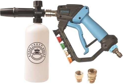 GDHXW 5000 PSI High Power Pressure Washer Gun with Swivel,with Foam Cannon 2 Adapter 5 Pressure Washer Nozzles by GDHXW