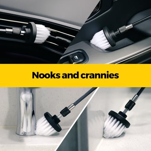 Holikme 5Pack Drill Brush Set with Extension for Car & Bath Detailing - Image 4