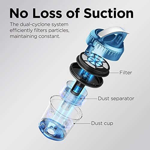 Eureka Whirlwind Bagless Canister Cleaner NEN110A Lightweight Corded Vacuum for Carpets and Hard Floors, Blue - Image 4
