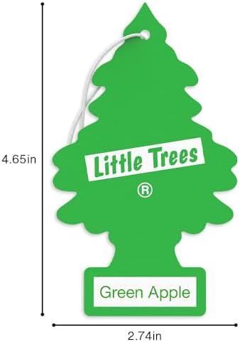LITTLE TREES Car Air Freshener | Hanging Tree Provides Long Lasting Scent for Auto and Home | Green Apple, 24 Air Fresheners - Image 6