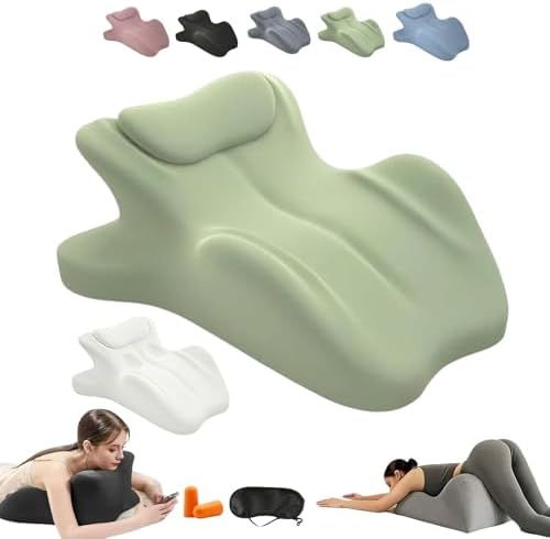 Couples Pillow Ergonomic Support Pillow Reading Pillow Memory Foam Lounger Cushion, 27-Degree Angle Design, NeckPillow, Contoured Multi-Position Support for Couples(Green,23"x18"x15") by Unknown