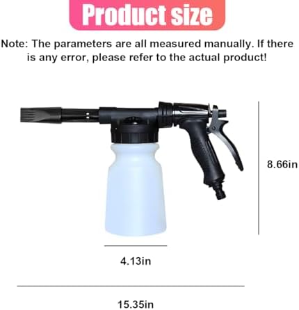 YoRise Car Wash Foam Gun, Adjustable Foam Cannon for Hose, Car Wash Sprayer with 6 Levels of Foams Concentration, Car Washing Soap Sprayer Connect to Any Garden Hose (Black) - Image 2