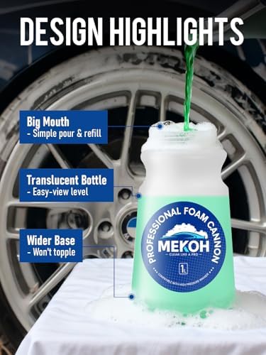 MEKOH Thick Snow Foam Cannon for Pressure Washer, 1L Big Mouth Foam Sprayer - Image 4