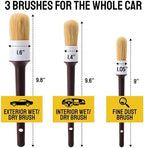 Car Detailing Brush Set 3-pc, Car Detailing Kit Interior by Detail Dudes - Image 3