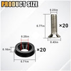 smilfuy 20PCS Aluminum Bumper Fender Washer Stainless Steel Bolts, Black - Image 2